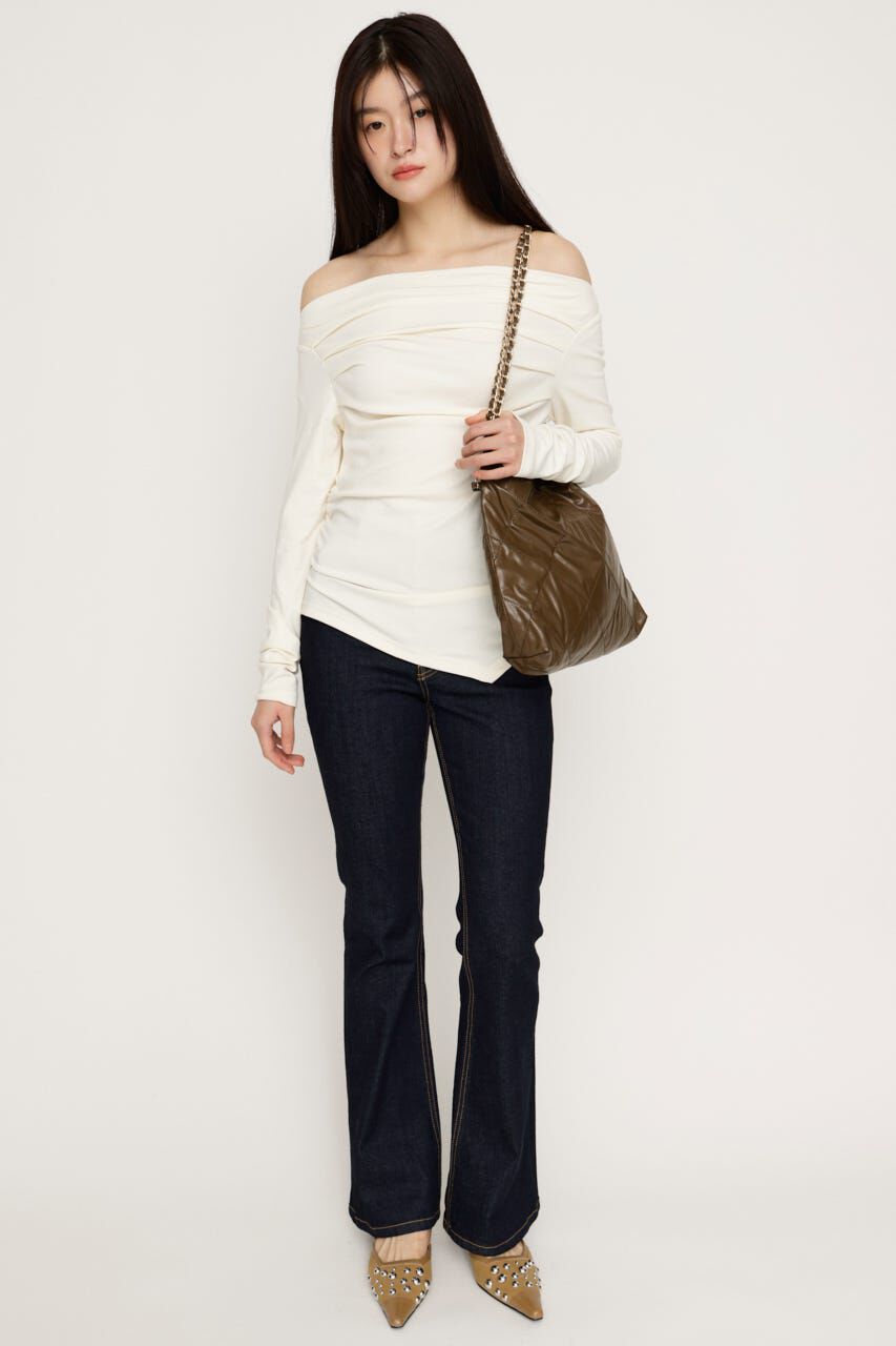 SLY「OFF SHOULDER TUCK トップス」|Tシャツ・カットソー|