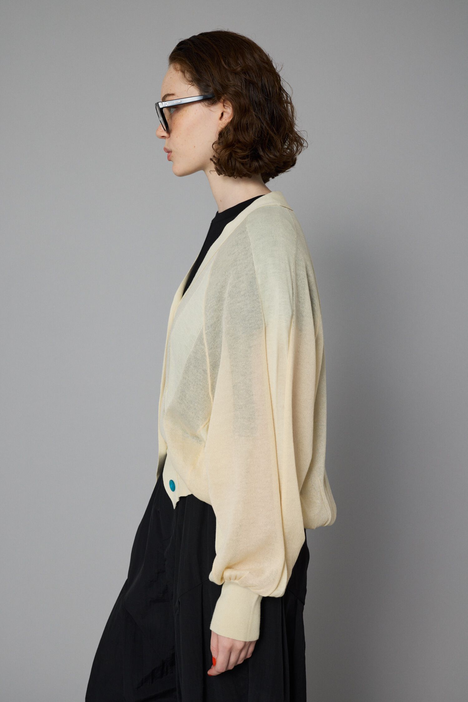 HeRIN.CYE「Color block sheer cardigan」|カーディガン|