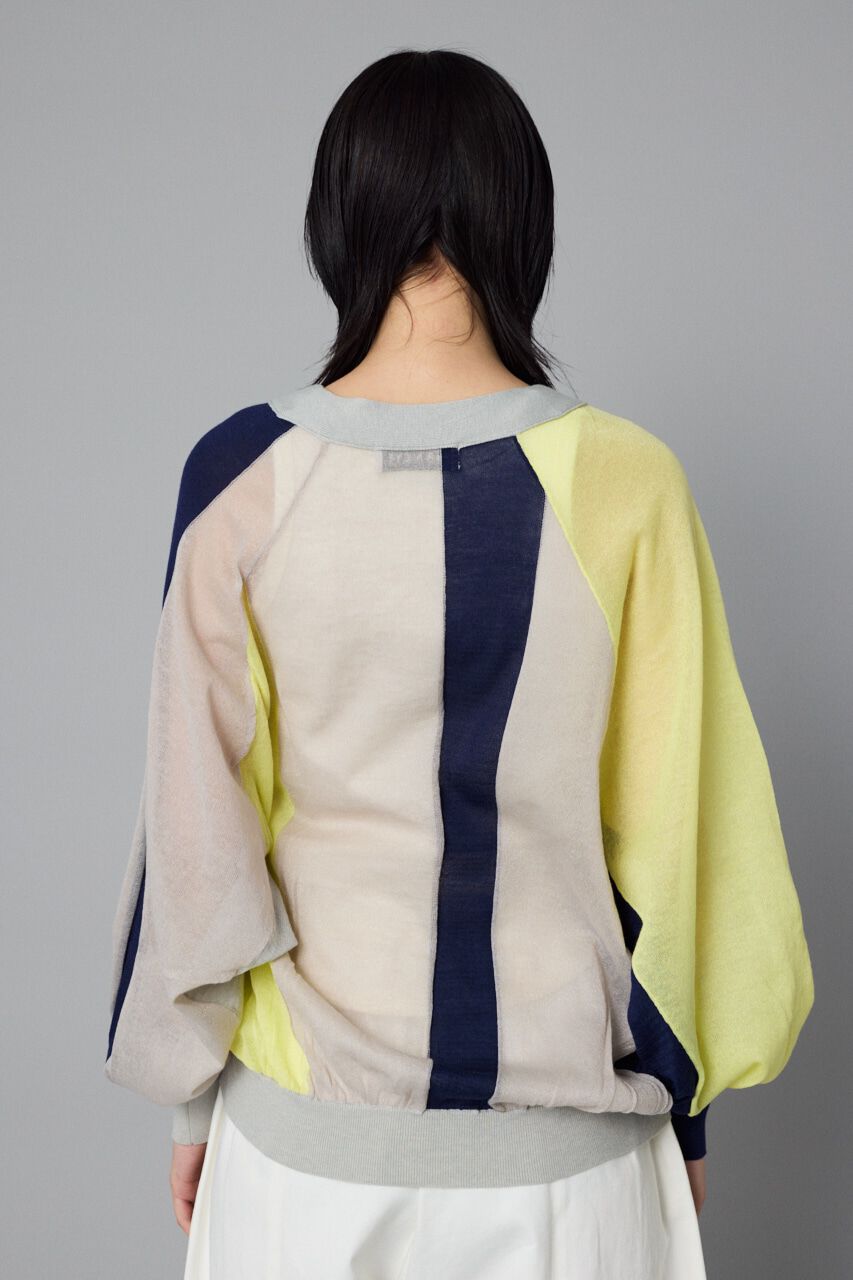 HeRIN.CYE「Color block sheer cardigan」|カーディガン|
