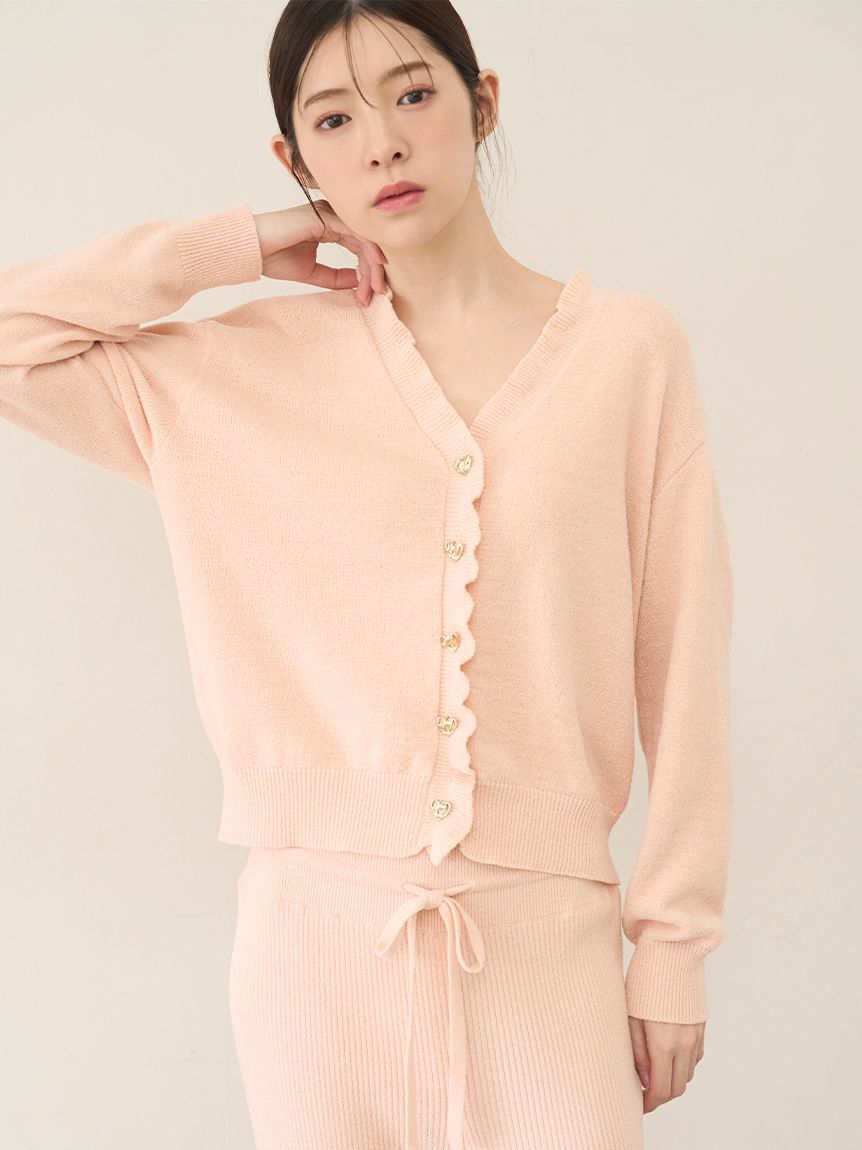 SNIDEL HOME「ハート釦フリルカーディガン」|ルームウェア|