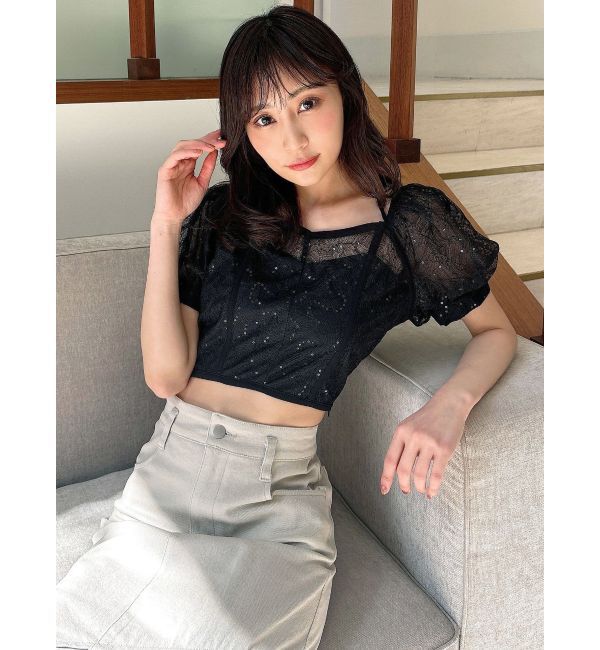 RESEXXY「スパンコールレースブラウス」|シャツ・ブラウス|