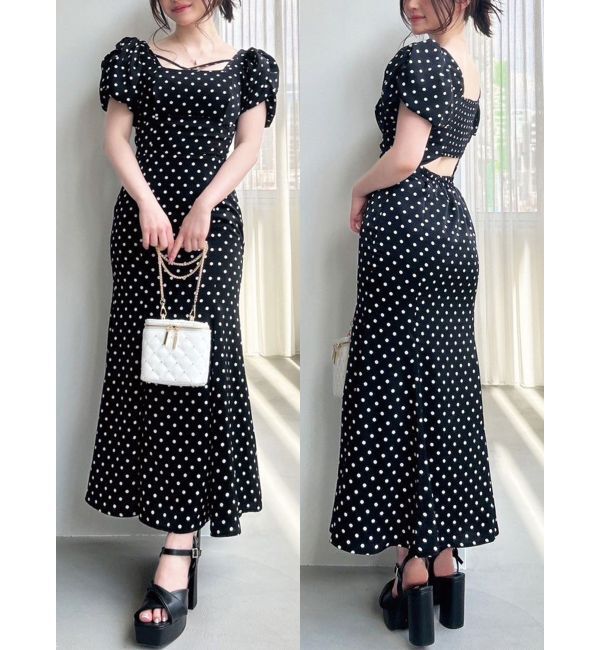 RESEXXY「バブルスリーブマーメイドワンピース」|ワンピース|ブラック