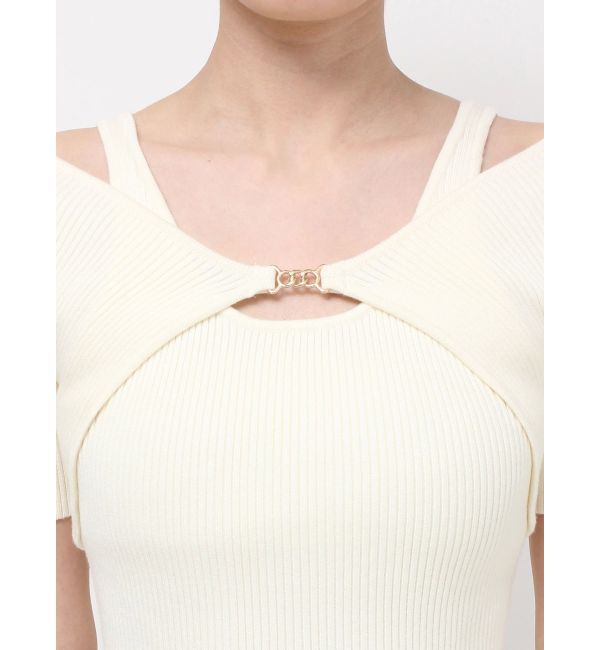 RESEXXY「GOLDパーツリブニットトップス」|ニット・セーター|