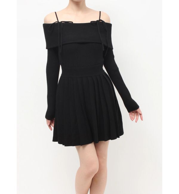 RESEXXY「オフショルプリーツニットミニワンピース」|ワンピース|