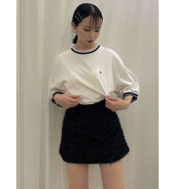 dazzlin「レースアップラメシャギーミニスカート」|スカート|