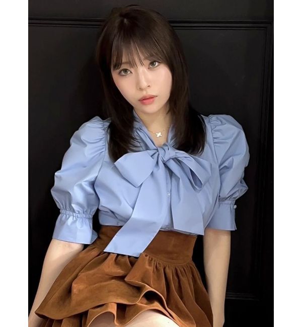 dazzlin「ペプラムタックボウタイブラウス」|シャツ・ブラウス|