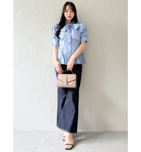 dazzlin「ペプラムタックボウタイブラウス」|シャツ・ブラウス|