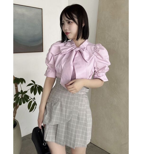 dazzlin「ペプラムタックボウタイブラウス」|シャツ・ブラウス|