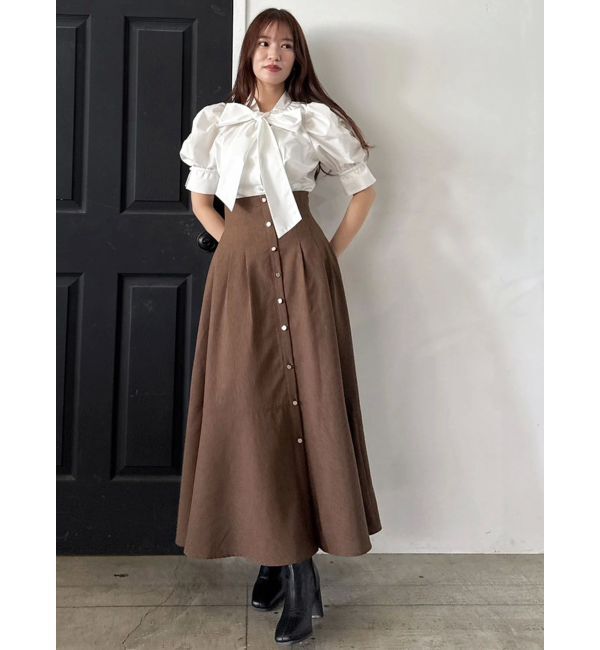 dazzlin「ペプラムタックボウタイブラウス」|シャツ・ブラウス|