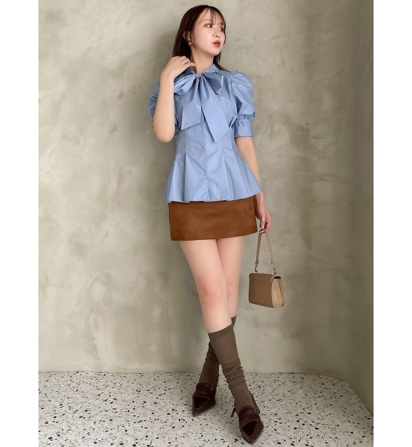 dazzlin「ペプラムタックボウタイブラウス」|シャツ・ブラウス|