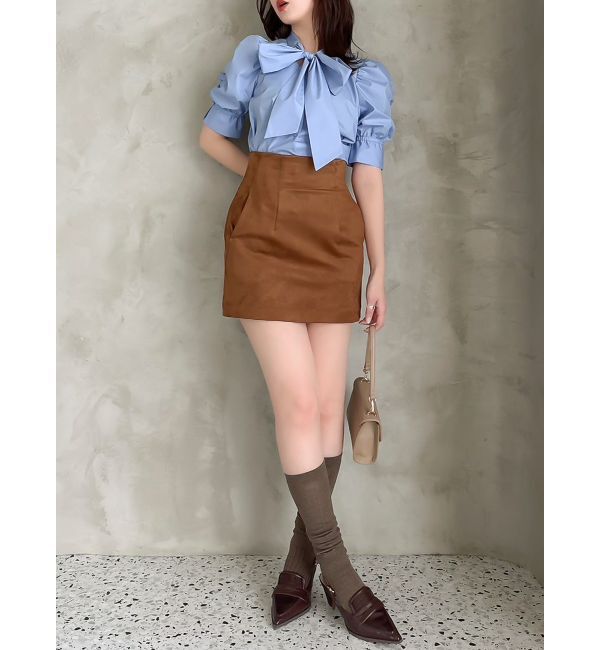 dazzlin「ペプラムタックボウタイブラウス」|シャツ・ブラウス|