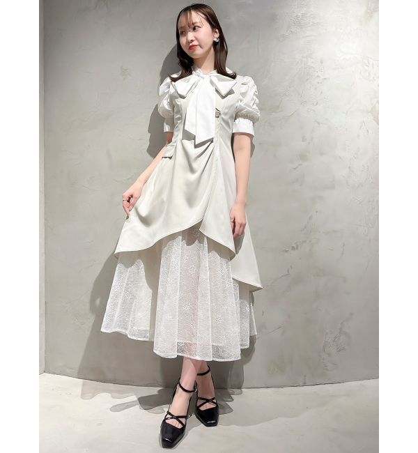 dazzlin「ペプラムタックボウタイブラウス」|シャツ・ブラウス|