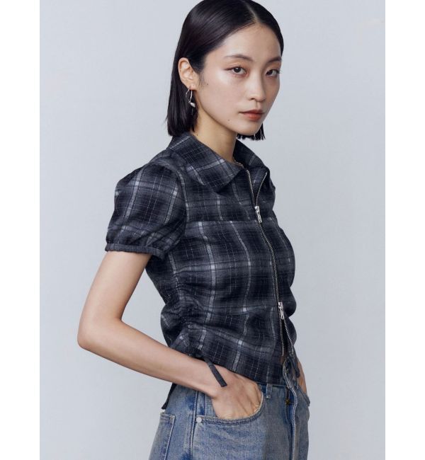 EMODA「ストリングリボンジップシャツトップ」|Tシャツ・カットソー|