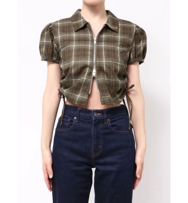 EMODA「ストリングリボンジップシャツトップ」|Tシャツ・カットソー|