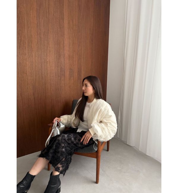 MERCURYDUO「【OUNNOUN】チュールレイヤードMA-1」|ブルゾン・スタジャン|