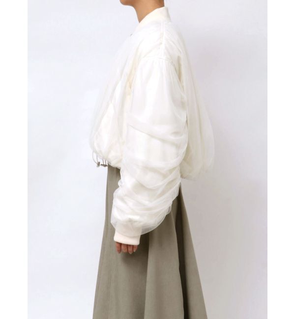 MERCURYDUO「【OUNNOUN】チュールレイヤードMA-1」|ブルゾン・スタジャン|