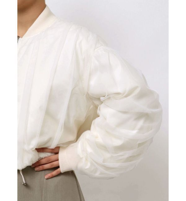 MERCURYDUO「【OUNNOUN】チュールレイヤードMA-1」|ブルゾン・スタジャン|