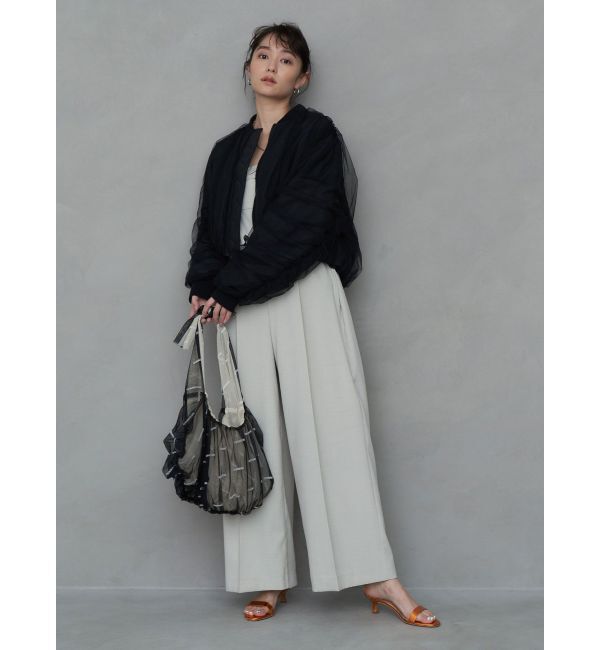 MERCURYDUO「【OUNNOUN】チュールレイヤードMA-1」|ブルゾン・スタジャン|