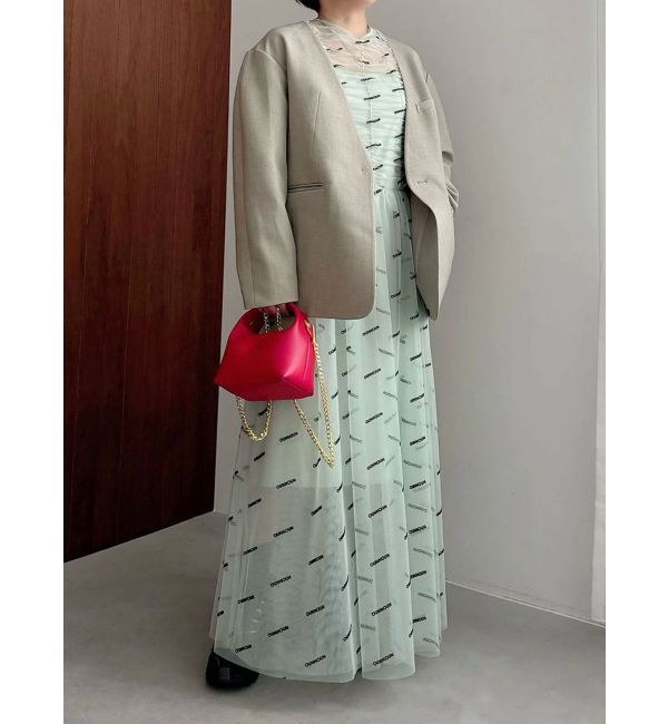 MERCURYDUO「【OUNNOUN】ロゴチュールワンピース」|ワンピース|