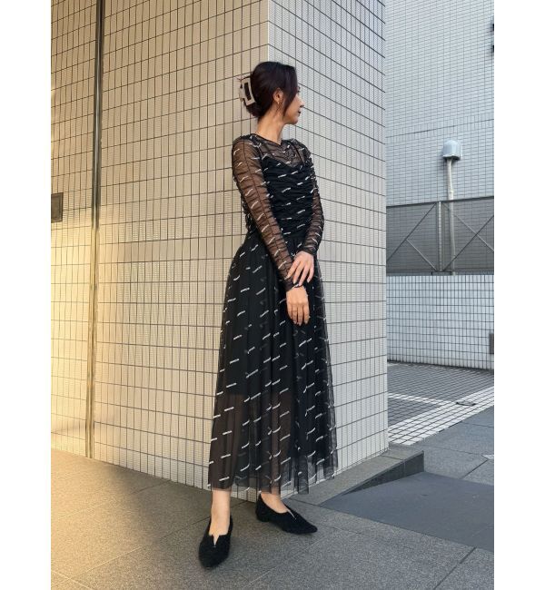 MERCURYDUO「【OUNNOUN】ロゴチュールワンピース」|ワンピース|