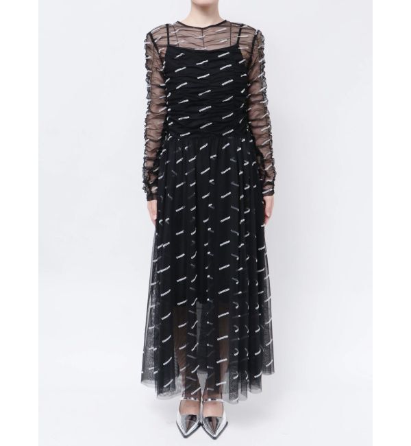 MERCURYDUO「【OUNNOUN】ロゴチュールワンピース」|ワンピース|