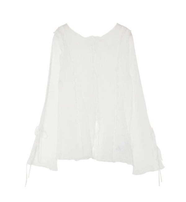 MERCURYDUO「【OUNNOUN】楊柳2WAYフレアスリーブブラウス」|シャツ・ブラウス|アイボリー