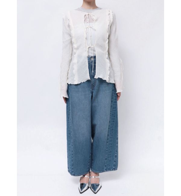 MERCURYDUO「【OUNNOUN】楊柳2WAYフレアスリーブブラウス」|シャツ・ブラウス|