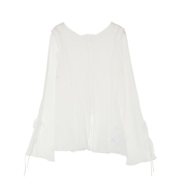 MERCURYDUO「【OUNNOUN】楊柳2WAYフレアスリーブブラウス」|シャツ・ブラウス|