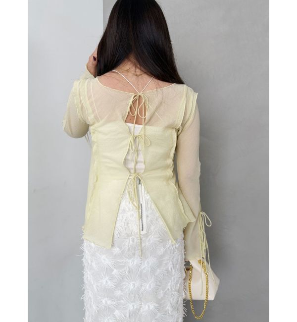 MERCURYDUO「【OUNNOUN】楊柳2WAYフレアスリーブブラウス」|シャツ・ブラウス|