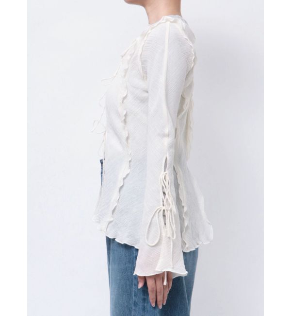 MERCURYDUO「【OUNNOUN】楊柳2WAYフレアスリーブブラウス」|シャツ・ブラウス|