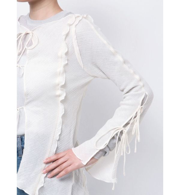 MERCURYDUO「【OUNNOUN】楊柳2WAYフレアスリーブブラウス」|シャツ・ブラウス|