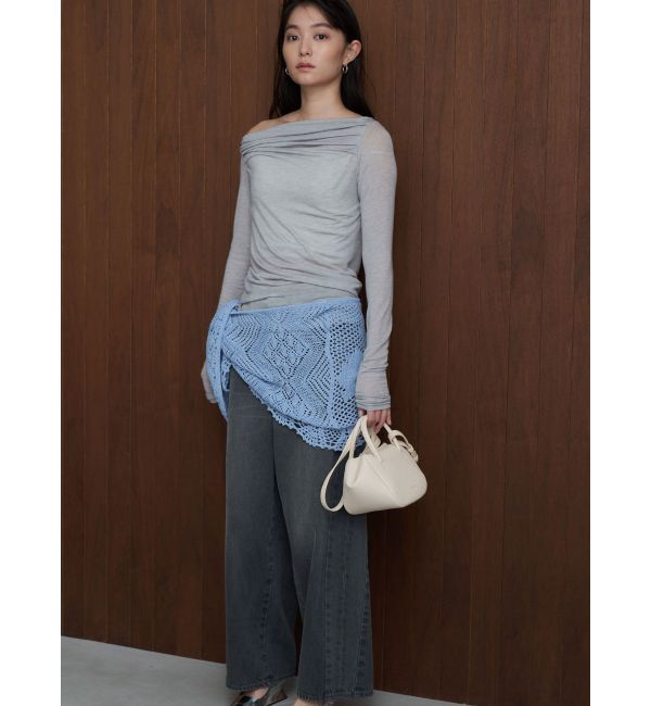 MERCURYDUO「Serena Ruched Hobo Handle Crossbody Bag」|ハンドバッグ|