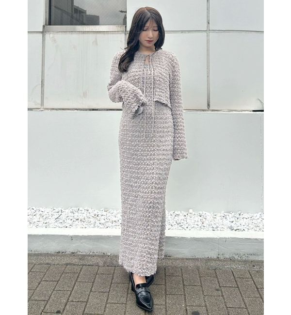 MERCURYDUO「【OUNNOUN】シュリンクシャーリングクロップドブラウス」|シャツ・ブラウス|