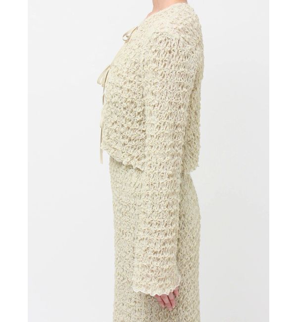 MERCURYDUO「【OUNNOUN】シュリンクシャーリングクロップドブラウス」|シャツ・ブラウス|