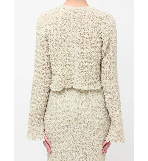 MERCURYDUO「【OUNNOUN】シュリンクシャーリングクロップドブラウス」|シャツ・ブラウス|