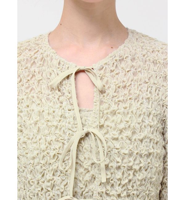 MERCURYDUO「【OUNNOUN】シュリンクシャーリングクロップドブラウス」|シャツ・ブラウス|