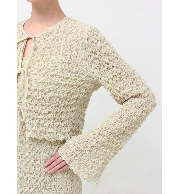 MERCURYDUO「【OUNNOUN】シュリンクシャーリングクロップドブラウス」|シャツ・ブラウス|