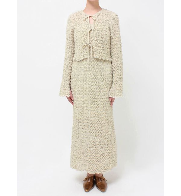 MERCURYDUO「【OUNNOUN】シュリンクシャーリングクロップドブラウス」|シャツ・ブラウス|