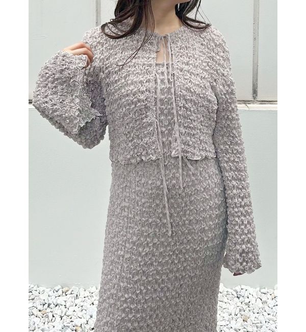 MERCURYDUO「【OUNNOUN】シュリンクシャーリングクロップドブラウス」|シャツ・ブラウス|ピンク