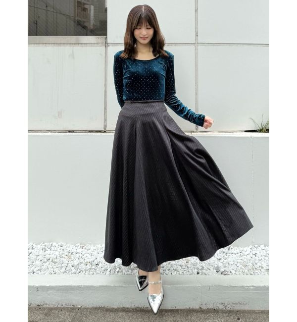 MERCURYDUO「【OUNNOUN】シャイニーベロアトップス」|Tシャツ・カットソー|