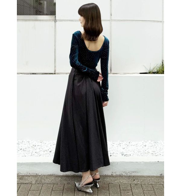 MERCURYDUO「【OUNNOUN】シャイニーベロアトップス」|Tシャツ・カットソー|