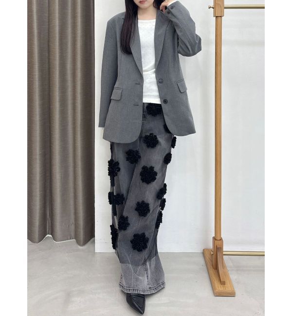 MERCURYDUO「【OUNNOUN】シャイニーベロアトップス」|Tシャツ・カットソー|