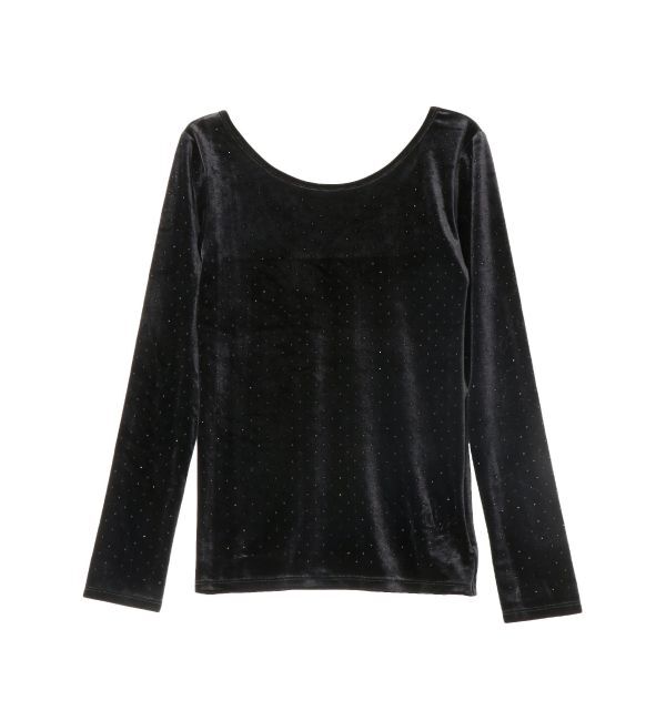 MERCURYDUO「【OUNNOUN】シャイニーベロアトップス」|Tシャツ・カットソー|