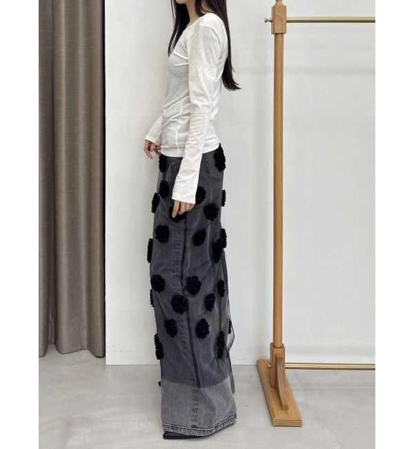 MERCURYDUO「【OUNNOUN】シャイニーベロアトップス」|Tシャツ・カットソー|