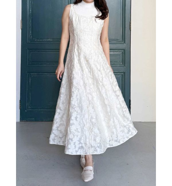 MERCURYDUO「ジャカードフィットアンドフレアジャンスカ」|ワンピース|アイボリー