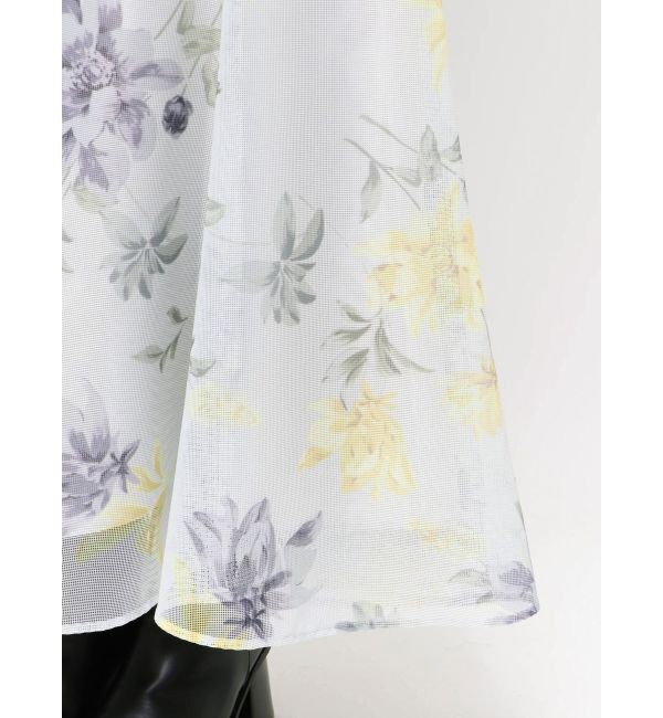 MERCURYDUO「花柄バックレースアップフレアスカート」|スカート|