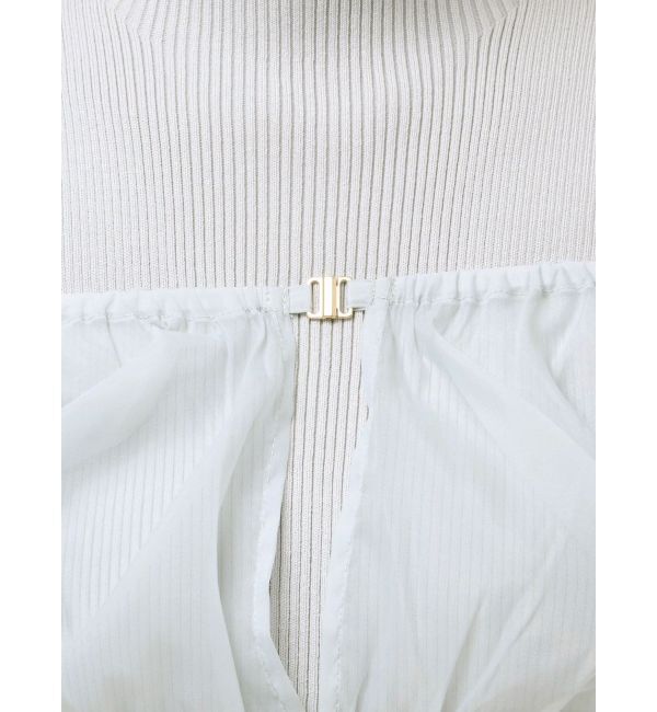 MERCURYDUO「異素材ドッキングプリーツフレアニットワンピース」|ワンピース|