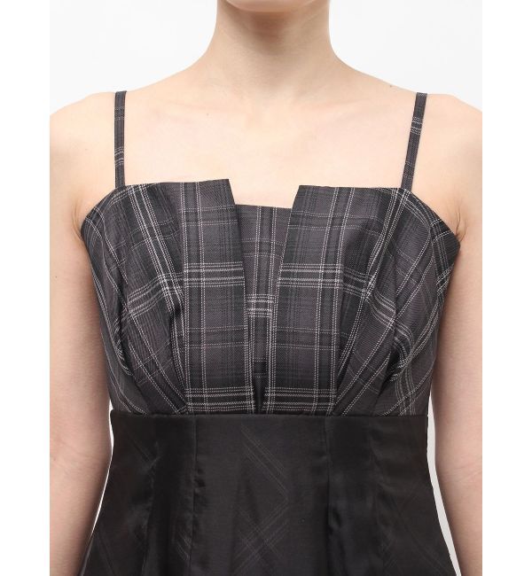 MERCURYDUO「チェックシアーレイヤードキャミワンピース」|ワンピース|