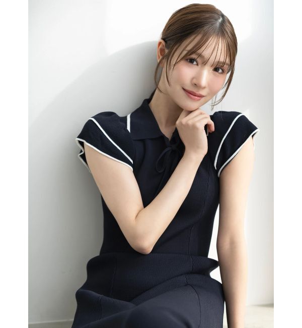 MERCURYDUO「ポロ衿ラッフルニットワンピース」|ワンピース|