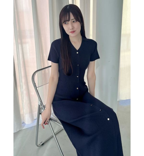 MERCURYDUO「ワイドリブスキッパーニットワンピース」|ワンピース|